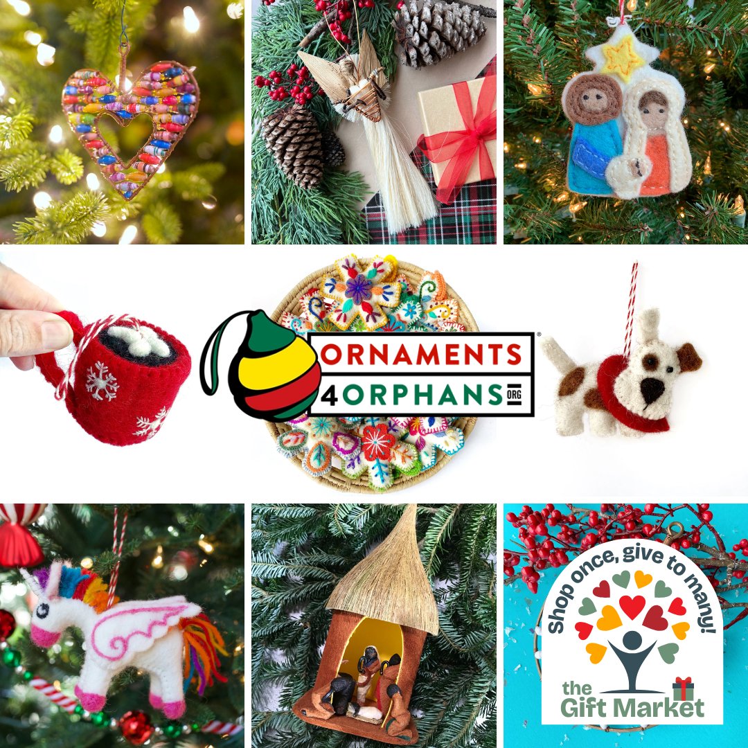 You can help @ornaments4orphans provide support for orphans and vulnerable children when you shop their fair-trade ornaments handcrafted by artisans in Uganda, Kenya, Peru and Nepal. Come see their precious ornaments at the Gift Market Dec. 14-15. #shoponcegivetomany