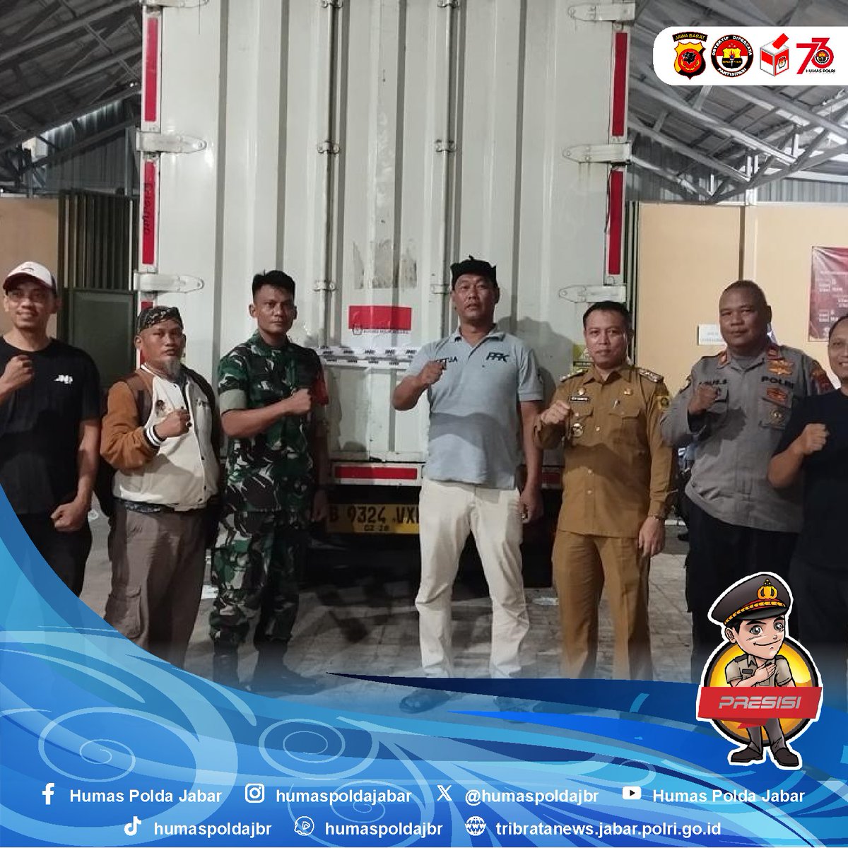 Polsek Citeureup Bersama Instansi Terkait Lakukan Kegiatan Penerimaan Logistik Pilkada 2024