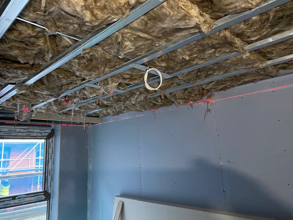 Update from Worrall Street :

Level 4 of Block B has now been fully spray plastered, showcasing a smooth finish! Meanwhile, work is advancing steadily on Level 5, with ceiling boards now being fitted! 

#ConstructionUpdate #WorrallStreet #BuildingProgress #SFS #Plastering