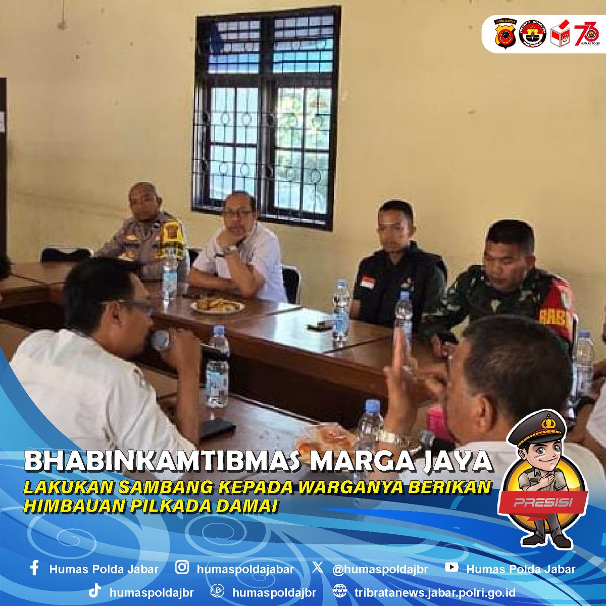 Bhabinkamtibmas Marga Jaya Lakukan Sambang Kepada Warganya Berikan Himbauan Pilkada Damai