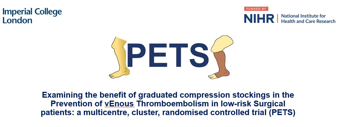 bhwords's tweet image. The PETS trial has closed after 11,000 out of 22,000 were recruited - review shows the question as to the benefit of stockings in low risk surgical pts has been answered.  Now for further analysis &amp;amp; then publication in 2025.
Congratulations to those recruiting &amp;amp; recruited !
