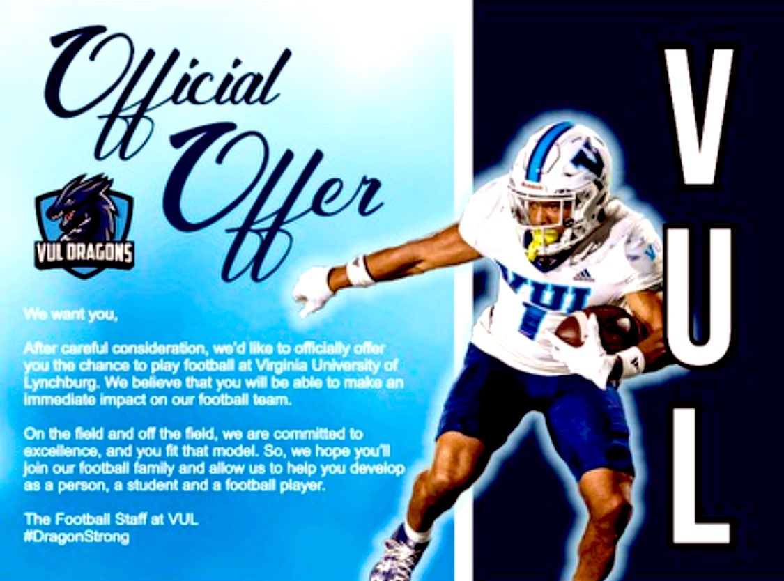 dj (@38dj_) on Twitter photo Blessed to receive my first FCS offer from Virginia at Lynchburg! Thank you <a href="/Dfarley_7/">Danny Farley</a>
<a href="/EaglessimsJames/">james a sims</a> <a href="/coach_manary/">Coach Manary</a> <a href="/coach_esteen/">Coach_Esteen</a> <a href="/LAPierceFB/">Los Angeles Pierce College Football</a> Blessed to receive my first FCS offer from Virginia at Lynchburg! Thank you <a href="/Dfarley_7/">Danny Farley</a>
<a href="/EaglessimsJames/">james a sims</a> <a href="/coach_manary/">Coach Manary</a> <a href="/coach_esteen/">Coach_Esteen</a> <a href="/LAPierceFB/">Los Angeles Pierce College Football</a>