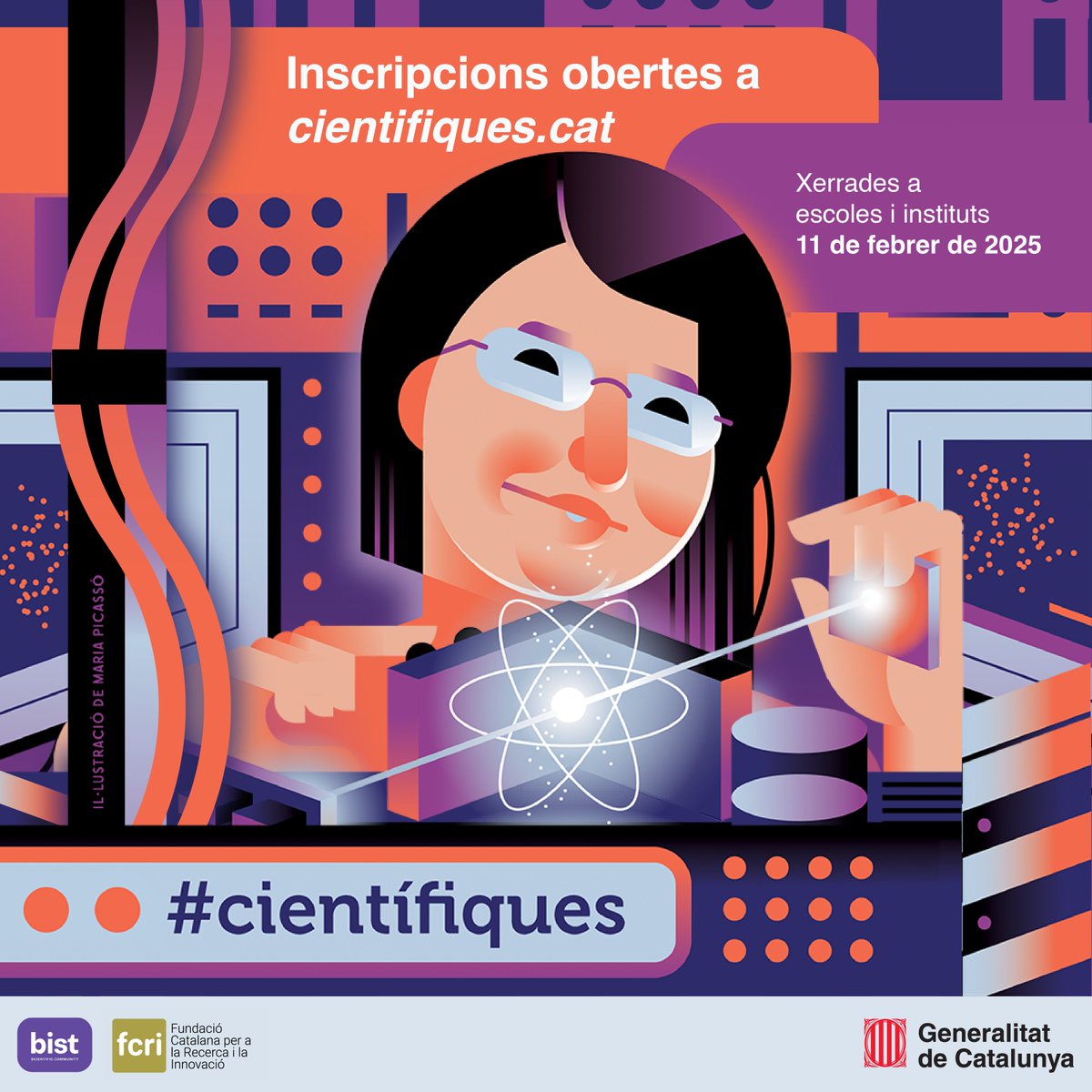 🔬 Uneix-te a #científiques i inspira el futur!

L’#11F2025, en el marc del Dia Internacional de la Dona i la Nena en la Ciència, torna aquesta iniciativa que vol apropar la ciència a les escoles, posant en valor l’aportació d’investigadores i tecnòlogues per crear nous referents