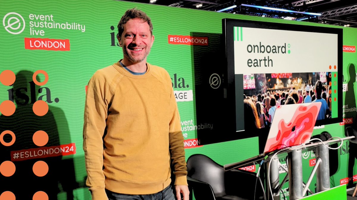 onboard:earth are live on the <a href="/weareisla_uk/">isla</a> Stage at <a href="/ESLiveExpo/">Event Sustainability Live</a>! 14:50-15:20. Chris Johnson &amp; Sarah Moore present insights, tools and resources for sustainable event travel. Catch them to find out more about how you can tackle your travel impacts with onboard.earth