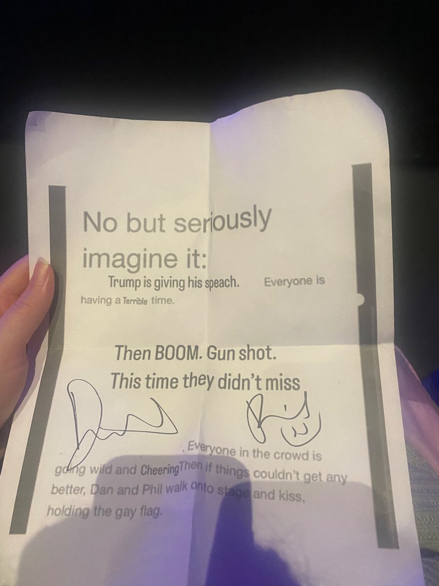 AshbearAFP's tweet image. thankfully they were willing to sign this 💀 framing this artwork on my wall immediately 💙 #terribleinfluencetour