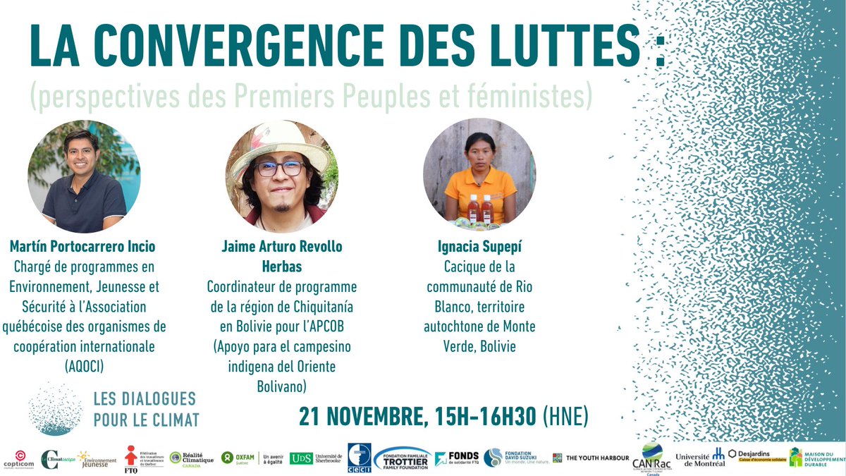 📆 21/11 - Jour 9 de la #CdP29! 💚

-12h: PRDV organisé conjointement avec les Ateliers pour la Biodiversité sur les liens avec la CdP-16 ! 🌱 
-15h: PI sur l’intersectionalité des luttes. ✊

👉 Inscriptions ici : loom.ly/m6Wfp8Y
