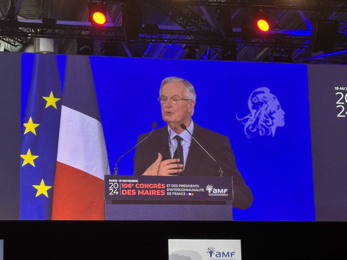 Guillaume Doyen (@g_doyen) on Twitter photo Michel Barnier au congrès <a href="/l_amf/">AMF | Association des maires de France</a> : « Vous ne m’entendrez pas dire que la France est en déficit à cause des élus locaux. »
« Je ne sais pas le temps que j’ai devant moi. »
« Nous sommes face à une épreuve budgétaire que nous devons surmonter. »
#budget #congresdesmaires Michel Barnier au congrès <a href="/l_amf/">AMF | Association des maires de France</a> : « Vous ne m’entendrez pas dire que la France est en déficit à cause des élus locaux. »
« Je ne sais pas le temps que j’ai devant moi. »
« Nous sommes face à une épreuve budgétaire que nous devons surmonter. »
#budget #congresdesmaires