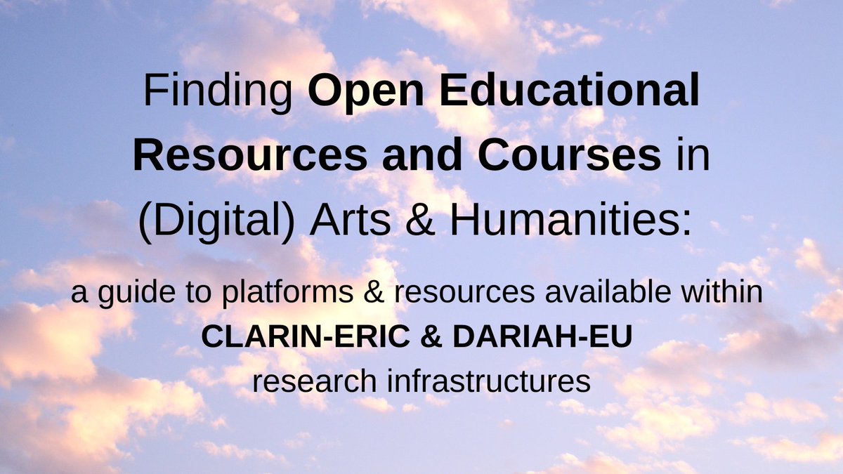 CLARIAH-AT (@atclariah) on Twitter photo There are plenty of resources & platforms embedded in the <a href="/CLARINERIC/">CLARIN ERIC</a> & <a href="/DARIAHeu/">DARIAH-EU | @dariaheu.bsky.social</a> research infrastructures:
💡find what you are looking for
This guide helps you to find your pathway through the various offers of Open Educational Resources #OER available:
👉zenodo.org/records/102620… There are plenty of resources & platforms embedded in the <a href="/CLARINERIC/">CLARIN ERIC</a> & <a href="/DARIAHeu/">DARIAH-EU | @dariaheu.bsky.social</a> research infrastructures:
💡find what you are looking for
This guide helps you to find your pathway through the various offers of Open Educational Resources #OER available:
👉zenodo.org/records/102620…