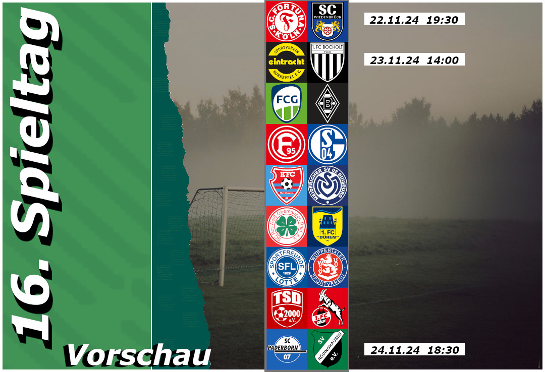 +++ Vorschau +++ 

Morgen rollt der Ball wieder in der Regionalliga West.
Der 16. Spieltag steht an.
Welche Partie werdet ihr live im Stadion verfolgen? 

.
#RegionalligaWest / #RLWest / #besteregionalliga  / #16Spieltag /