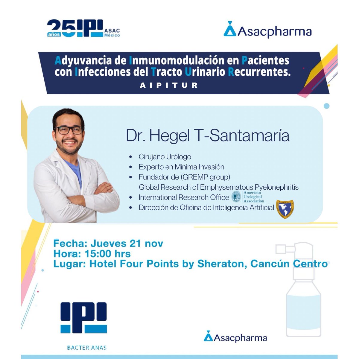 Asacpharma México (@asacpharmamex) on Twitter photo Estimado #urologo,lo invitamos hoy a la Platica del Dr. Hegel a las 15 hrs sobre Adyuvancia IT Bacteriana en ITUs
<a href="/INCMNSZ_Uro/">Departamento de Urologia INCMNSZ</a> <a href="/Urologia_UMAET1/">Urologia UMAE T1</a> <a href="/uro_logo/">Dr. Daniel</a> <a href="/UrologoEdgar/">Dr Edgar Beltrán M.H.Sc🇲🇽</a> <a href="/HgmUrologia/">Urología Hospital General de México</a> <a href="/INCMNSZ_Uro/">Departamento de Urologia INCMNSZ</a> <a href="/urologia_ABC/">Dr. Otero García Urólogo</a> <a href="/UrologosJovenes/">UrólogosJóvenesMéxicoSMU</a> <a href="/smumexico/">SMU México</a> Estimado #urologo,lo invitamos hoy a la Platica del Dr. Hegel a las 15 hrs sobre Adyuvancia IT Bacteriana en ITUs
<a href="/INCMNSZ_Uro/">Departamento de Urologia INCMNSZ</a> <a href="/Urologia_UMAET1/">Urologia UMAE T1</a> <a href="/uro_logo/">Dr. Daniel</a> <a href="/UrologoEdgar/">Dr Edgar Beltrán M.H.Sc🇲🇽</a> <a href="/HgmUrologia/">Urología Hospital General de México</a> <a href="/INCMNSZ_Uro/">Departamento de Urologia INCMNSZ</a> <a href="/urologia_ABC/">Dr. Otero García Urólogo</a> <a href="/UrologosJovenes/">UrólogosJóvenesMéxicoSMU</a> <a href="/smumexico/">SMU México</a>
