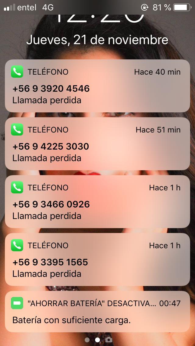 JavieraTapiaCL's tweet photo. Increíble el acoso telefónico por parte de @entel a pesar que he llamado en reiteradas ocasiones para que no me llamen más. Esto es un abuso. @SERNAC 
#entel #acosotelefonico #abuso https://t.co/7epLURgcRe