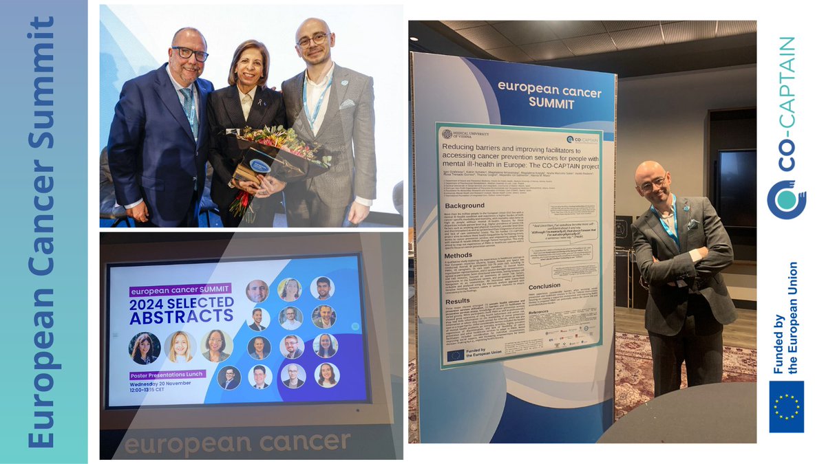 🌟CO-CAPTAIN shines at #EuropeanCancerSummit 2024! Igor Grabovac presented our work on breaking barriers in cancer prevention for people with mental health challenges and exchanged ideas with EU Health Commissioner <a href="/SKyriakidesEU/">Stella Kyriakides</a> .

#EUCancerPlan