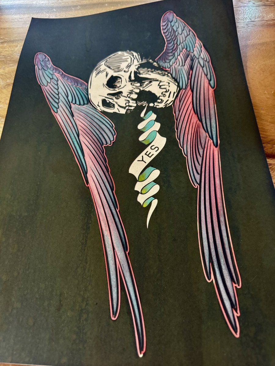 Here’s the physical painting of the piece released last week…