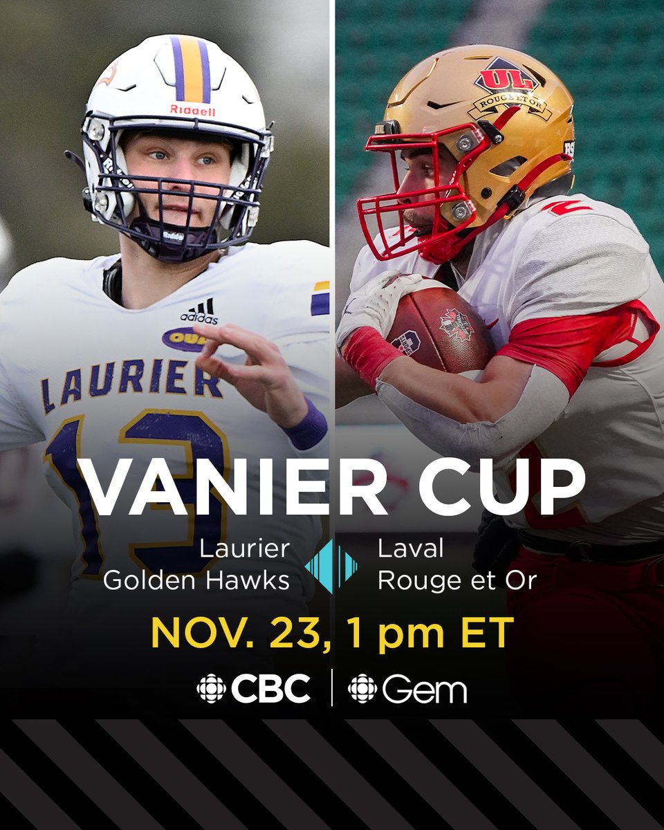 CBC Sports (@cbcsports) on Twitter photo IT ALL COMES DOWN TO THIS 🇨🇦🏈
Watch the 2024 <a href="/USPORTSca/">U SPORTS</a> Vanier Cup on <a href="/CBC/">CBC</a> and <a href="/cbcgem/">CBC Gem</a> 
gem.cbc.ca/live-event/462… IT ALL COMES DOWN TO THIS 🇨🇦🏈
Watch the 2024 <a href="/USPORTSca/">U SPORTS</a> Vanier Cup on <a href="/CBC/">CBC</a> and <a href="/cbcgem/">CBC Gem</a> 
gem.cbc.ca/live-event/462…