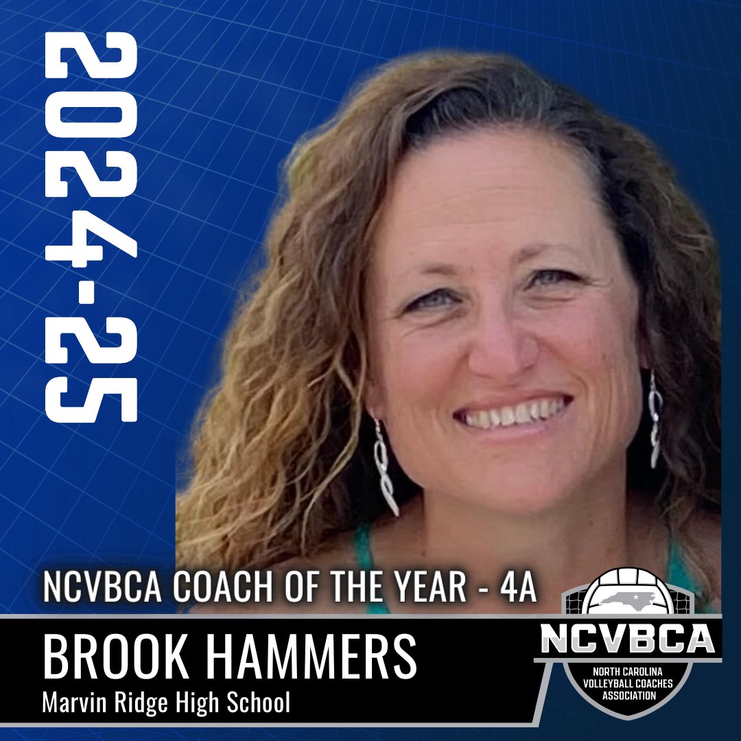Congratulations to the 2024-25 NCVBCA Coach of the Year award recipients!

Class 1A - Molly Hill, Polk County High

Class 2A - Marty Woods, McMichael High

Class 3A - Ginny Howard, JH Rose High

Class 4A - Brook Hammers, Marvin Ridge High

Read more at ncvbca.org
