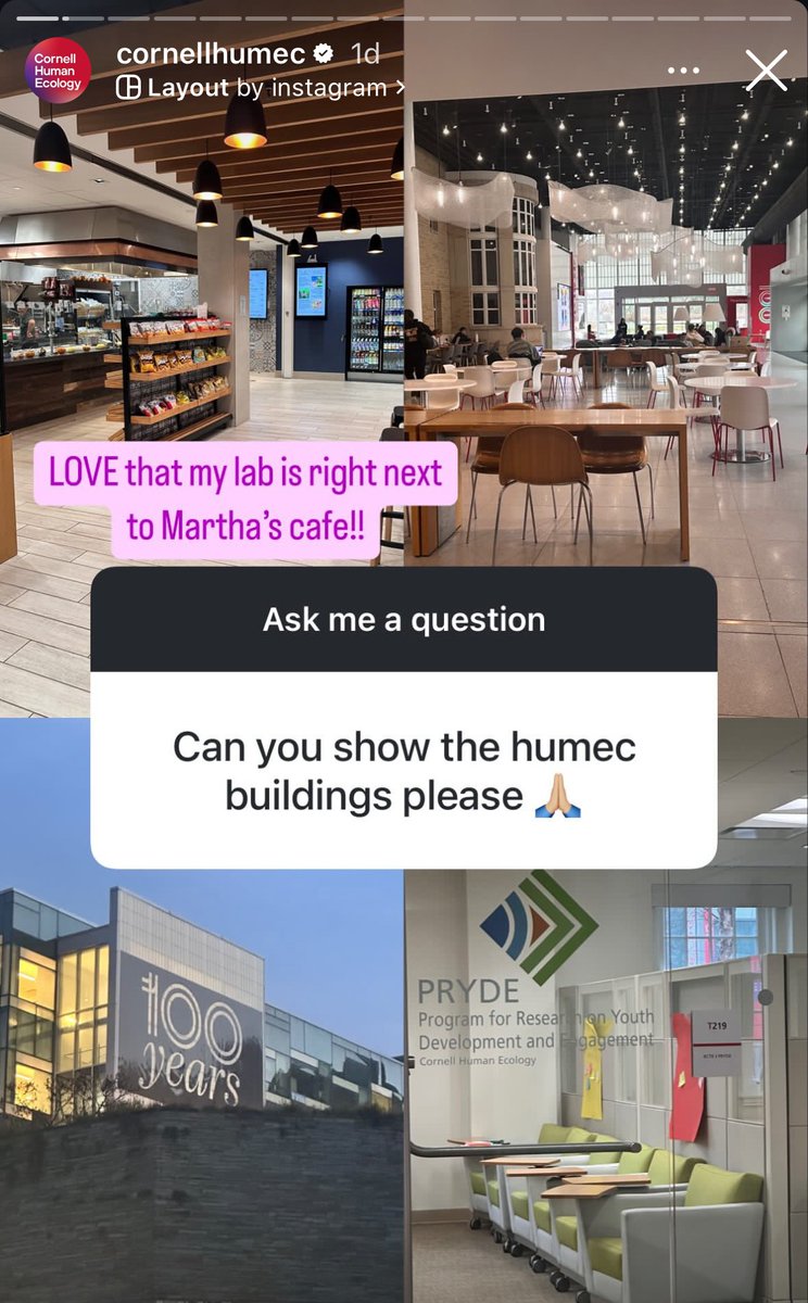 PRYDE Scholar Promise Woods took over the <a href="/CornellCHE/">Cornell Human Ecology</a> Instagram yesterday!

Promise is always making PRYDE proud. 🥹🥰