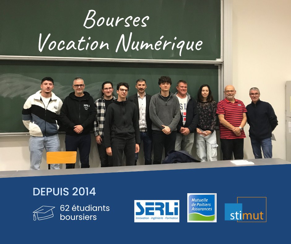 🎓 Ce matin, cérémonie de remise des Bourses Vocation Numérique de la <a href="/FonPoitiersUniv/">Fondation Poitiers Université</a>
 
👏 Félicitations aux 5 lauréats 2024-2025 et un grand merci aux entreprises partenaires : <a href="/SerliFr/">Serli</a>, Mutuelle de Poitiers Assurances et <a href="/Stimut_Niort/">STIMUT</a> !

Plus d'infos 👉 fondation.univ-poitiers.fr/ceremonie-de-r…