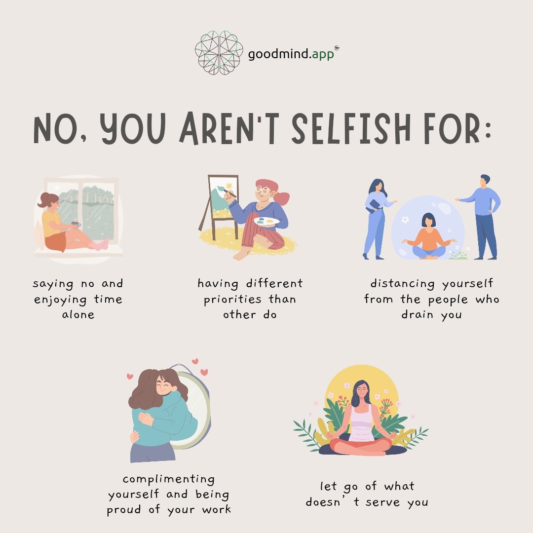 goodmind_app's tweet image. You are not selfish..

#goodmind #mentalhealthmatters #peace