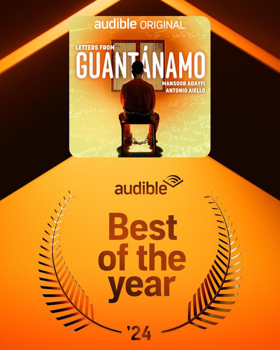 MansoorAdayfi's tweet photo. We are thrilled to share that Letters From #Guantánamo was selected as one of @audible_com ‘s   #BestOfTheYear for 2024! It’s a privilege to be celebrated among so many important projects. 

Listen at: https://t.co/VBccXd3hnF

Letters has been a long time coming and we were fortunate to land it with such a dedicated team that understood how important it was get it right. Thank you to @ayshspice for going all in from the very beginning, and to Julia Eagleton at @janklownesbituk, Sara Pagluica, Heather Tesoriero, and Fajer al-Kaisi for bringing these letters to life and getting them to listeners. 

It’s been heartening to hear how this story resonates with so many people and has helped to slowly shift the narrative about and from one of one of the world’s most notorious prisons. 

Here’s to the power of storytelling, to not forgetting the many victims, survivors, and men still being held, and to the ongoing fight to #Closeguantanamo