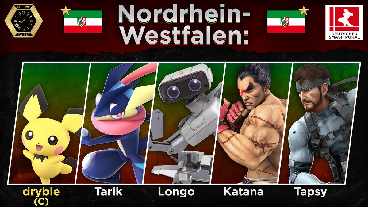 Nachdem sie den ersten DSP gewonnen hatten mussten sie in den letzten beiden Jahren bittere Niederlagen einstecken.

Dieses Jahr versucht sich NRW mit neuer Verstärkung eine Chance auf den Pokal zu ergattern!

<a href="/pichudrybie/">BERG | drybie ⭐️</a> 
<a href="/TarikDee/">Tarik@EUIC</a> 
<a href="/LongoLife_/">2F | Longo</a> 
<a href="/KatanaSSBU/">KRYP | Katana</a> 
<a href="/TapsyFR999/">ING | Tapsy🦇</a>