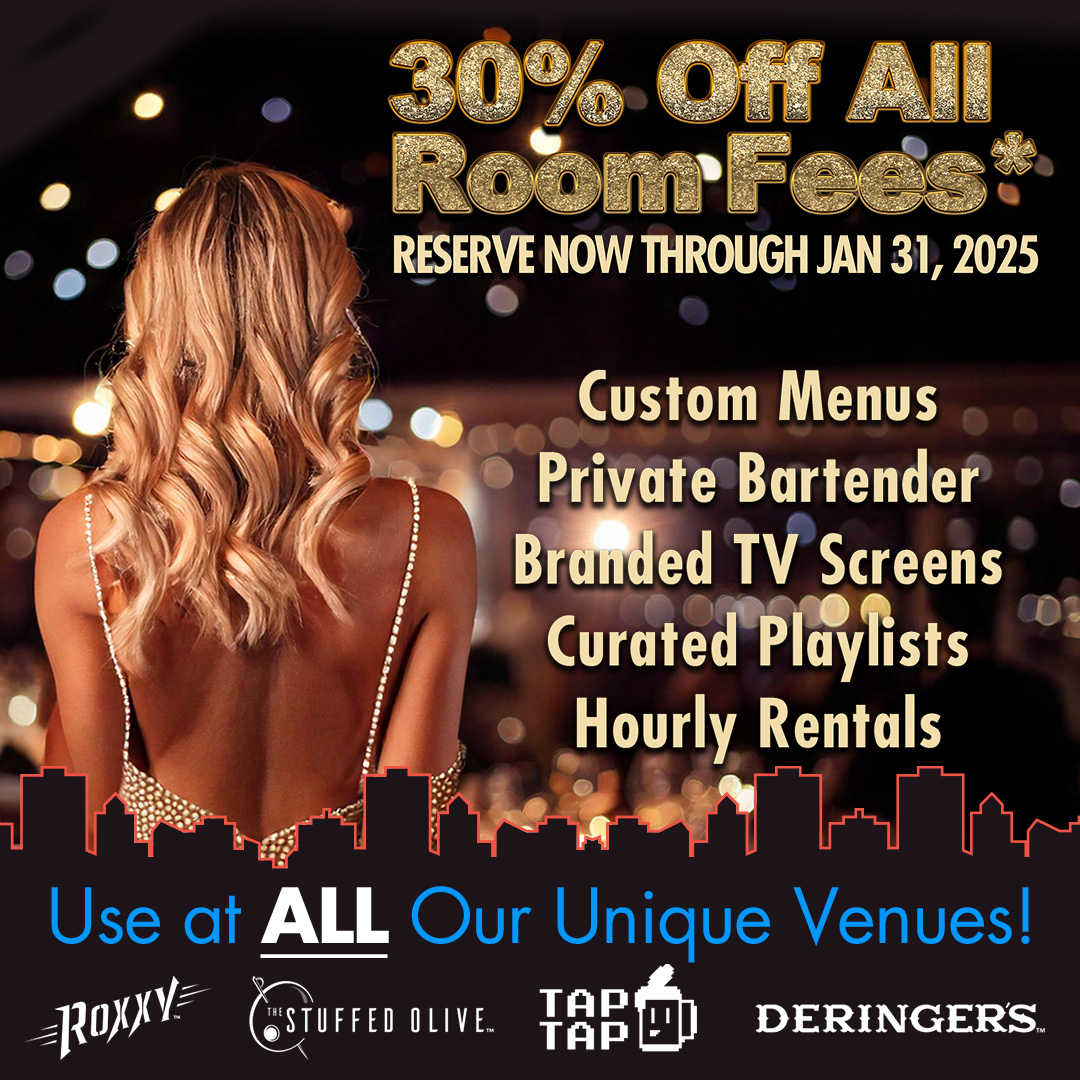 Get 30% OFF Room Fees for the next BIG party through 1/31/25.
✅Custom Menus
✅Private Bartender
✅Branded TV Screens
✅Curated Playlists
✅Hourly Rentals
*Date and rate approval required. Minimum spend applies. Book at least 2 weeks in advance.

#holidayparty #2025holiday