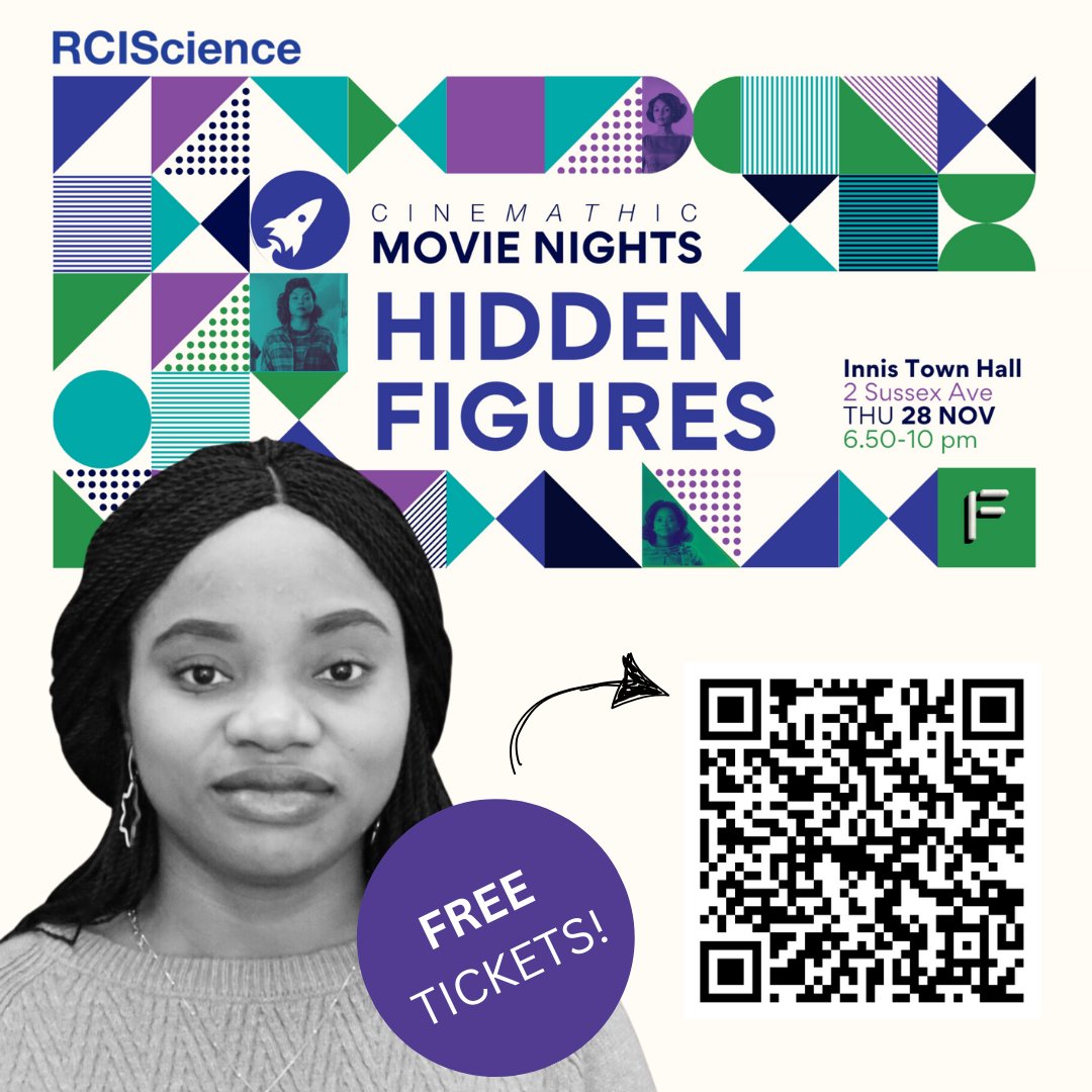 Join our friends at @fieldsinstitute and @rciscience for a screening of Hidden Figures followed by a panel discussion featuring our own PhD graduate student Adaeze Ibik! 

Thu. Nov. 28 at 6:50pm at Innis Town Hall, 2 Sussex Ave, Toronto.
Free tickets: eventbrite.ca/e/movie-night-…