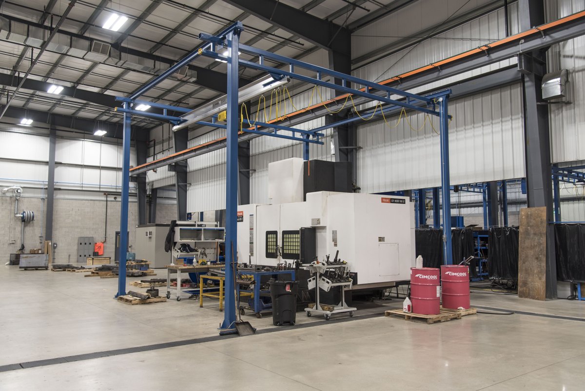 Gorbel® Free-Standing Workstation Cranes were installed in the fabrication area of a forklift manufacturing facility. Moving heavy subassemblies around the shop floor has never been easier!

 🔗➡️ gorbel.com/products/cranes
 
#Gorbel #Manufacturing #Cranes  #Efficiency
