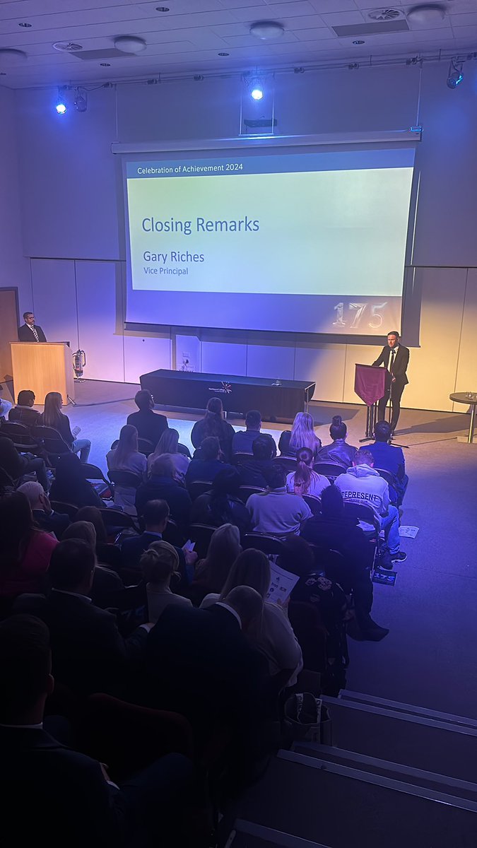 Hartlepool College (@hartlepoolfe) on Twitter photo Vice Principal <a href="/RichesGary/">Gary Riches</a> ~ Master of Ceremonies, Closing Remarks at our 31st Annual Celebration of Achievement Awards. ‘Thank you for the last 175 years and here’s to the next 175 years!’ #HCFECOA2024 #TransformingLives #175yrs Vice Principal <a href="/RichesGary/">Gary Riches</a> ~ Master of Ceremonies, Closing Remarks at our 31st Annual Celebration of Achievement Awards. ‘Thank you for the last 175 years and here’s to the next 175 years!’ #HCFECOA2024 #TransformingLives #175yrs