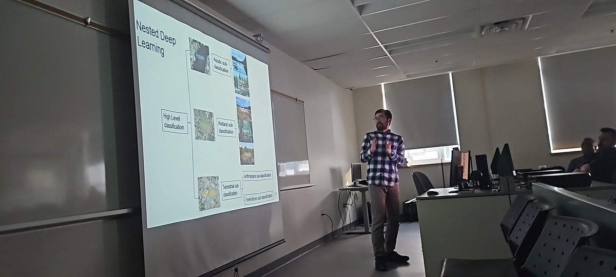 Alex Furukawa our <a href="/EsriCanada_CE/">ECCE</a> student associate and reigning ECCE student of the Year, presenting some of his work on Georgian Bay Mnidoo Gamii Biosphere!