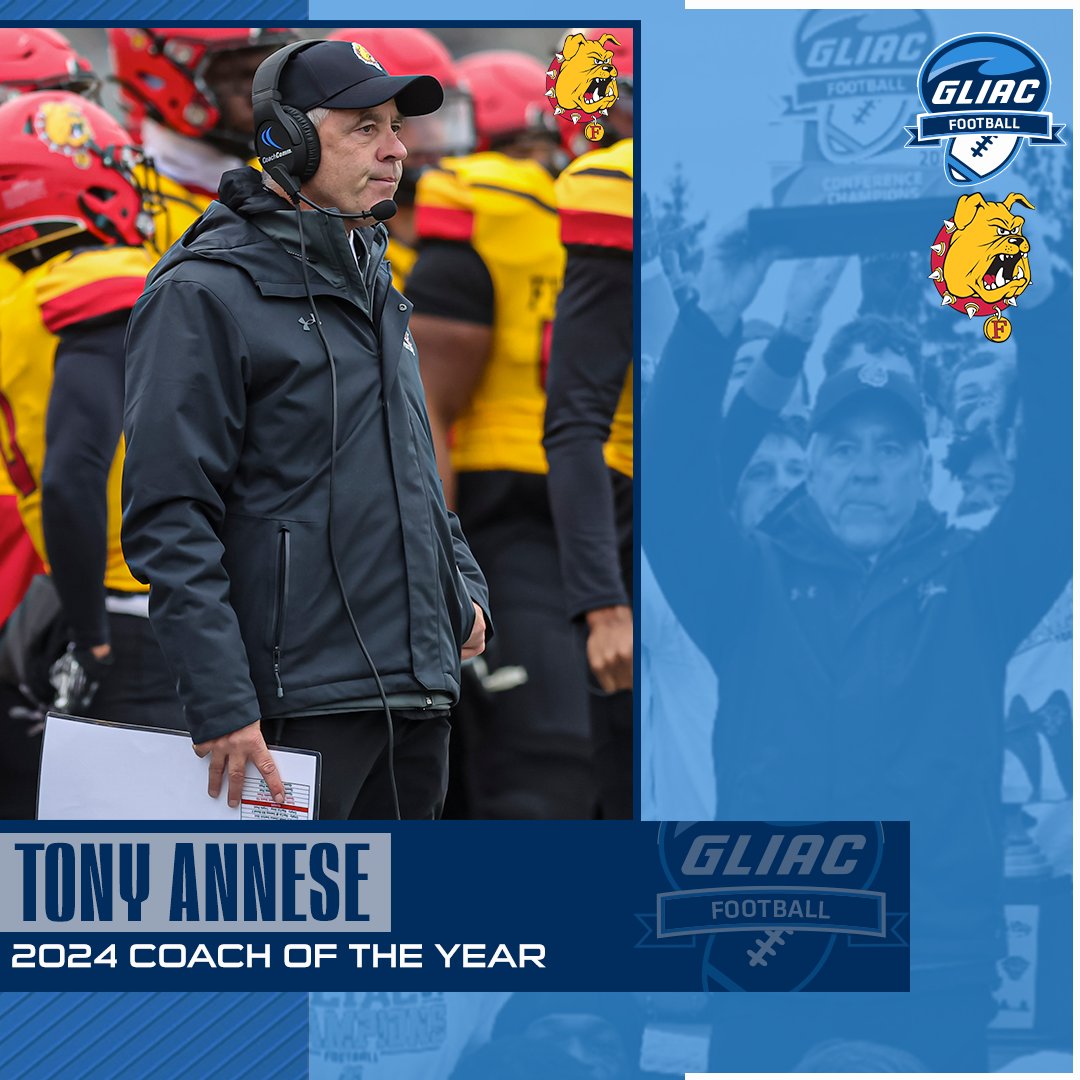 𝟮𝟬𝟮𝟰 𝗚𝗟𝗜𝗔𝗖 𝗙𝗼𝗼𝘁𝗯𝗮𝗹𝗹 𝗖𝗼𝗮𝗰𝗵 𝗼𝗳 𝘁𝗵𝗲 𝗬𝗲𝗮𝗿

Tony Annese // Ferris State

#WhereChampionsCompete #GLIACFB🏈
