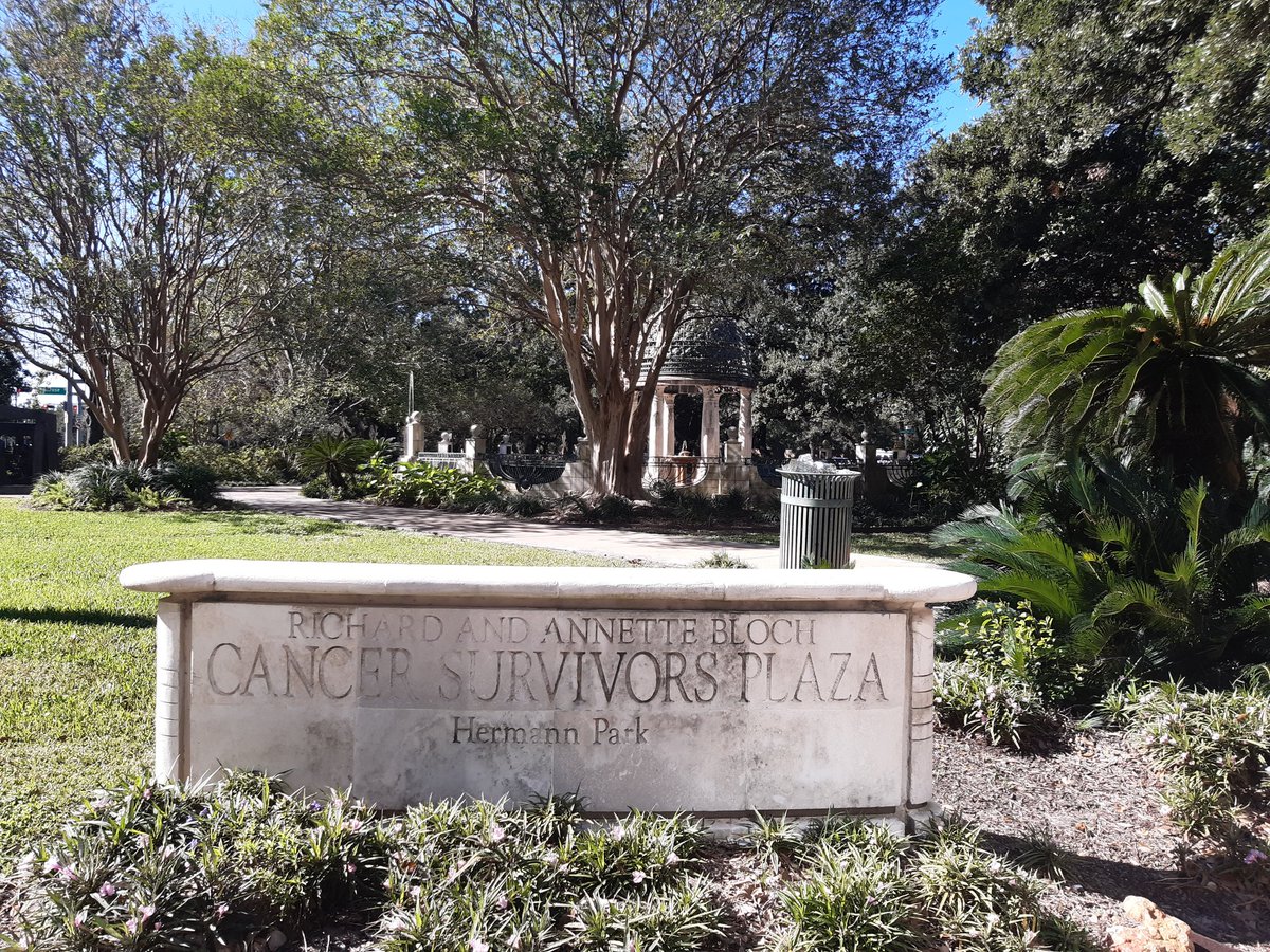 MmcScience's tweet image. On a walk around the museum district in Houston, unexpectedly came across this plaza dedicated to cancer patients, essentially on a large (Texas sized?) traffic island.