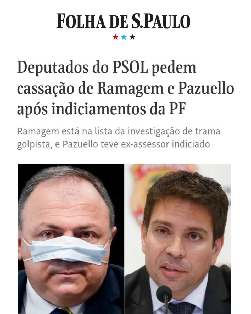 ErikakHilton's tweet photo. CASSAÇÃO PARA OS GOLPISTAS!!!

Nós, do PSOL, acionamos o Conselho de Ética pela CASSAÇÃO dos mandatos de Ramagem e Pazuello, ligados a tentativa de golpe contra o nosso próprio País.

Ramagem e Mário Fernandes, ex-assessor de Pazuello, foram indiciados hoje pela Polícia Federal, ao lado de figuras como Bolsonaro, Augusto Heleno e Braga Netto.

É inconcebível que o Congresso Nacional sirva de abrigo, e remunere todos os meses com dinheiro público, pessoas envolvidas em uma tentativa de golpe de Estado que incluía até mesmo o assassinato do Presidente da República, do Vice-Presidente e de um Ministro do Supremo.