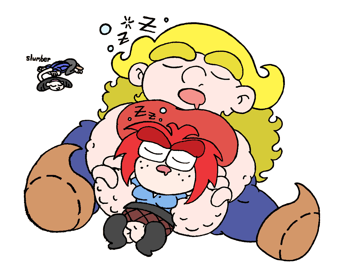 CyclopsTops's tweet photo. Here's a Non-Vore piece this time, just a pic of my OCs takin' a nap together. https://t.co/DNErqGcifa
