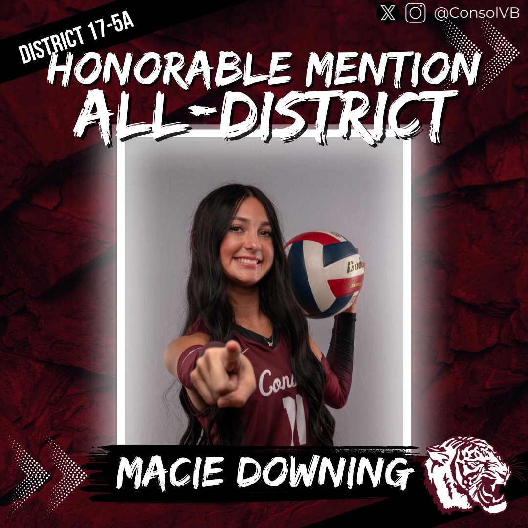 ConsolVB's tweet image. 🚨Honorable Mention All-District🚨

Congrats to Julia DeWitt, Macie Downing, Presley Johnson and Reese Moore for earning Honorable Mention All-District Honors.

These 4 were integral parts of our team!

Congrats on an amazing season!

@ConsolHS @AMCHSTigerClub @CSISDAthletics