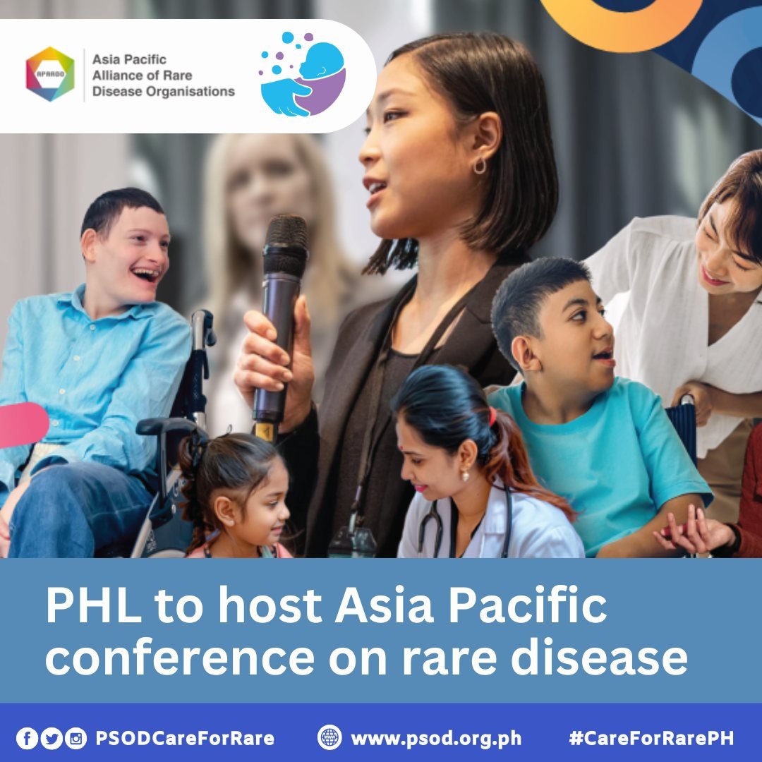 PSODCareForRare's tweet photo. PHL to host Asia Pacific Conference on #RareDisease

MANILA - Rare disease leaders and advocates from across the Asia Pacific will be gathering for the annual Asia Pacific Alliance of Rare Disease Organizations (APARDO) conference on November 22-24. #APARDO2024 #CareForRare https://t.co/JO1gNMnKTA