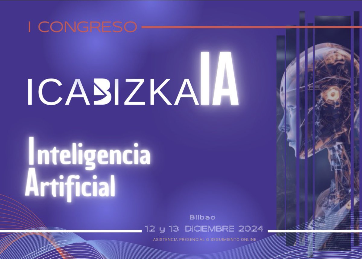Maitane Valdecantos (@maivaldeflores) on Twitter photo ¡Qué ilusión me hace!
12 y 13 de diciembre os esperamos en <a href="/icabizkaia/">Ilustre Colegio de la Abogacía de Bizkaia</a> para reflexionar sobre IA y Abogacía, actividad probatoria, Justicia, formación y para hablar del RIA, de ética, de PI, de PD, de RC y de mucho más.
#FormaciónEPJ
+ info en icabizkaia.eus/sites/default/… ¡Qué ilusión me hace!
12 y 13 de diciembre os esperamos en <a href="/icabizkaia/">Ilustre Colegio de la Abogacía de Bizkaia</a> para reflexionar sobre IA y Abogacía, actividad probatoria, Justicia, formación y para hablar del RIA, de ética, de PI, de PD, de RC y de mucho más.
#FormaciónEPJ
+ info en icabizkaia.eus/sites/default/…