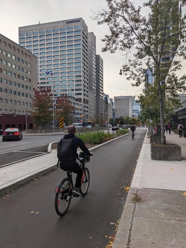 The cement and paint has barely dried on the new University Avenue dedicated bike lane. Why on earth would you tear all this up?