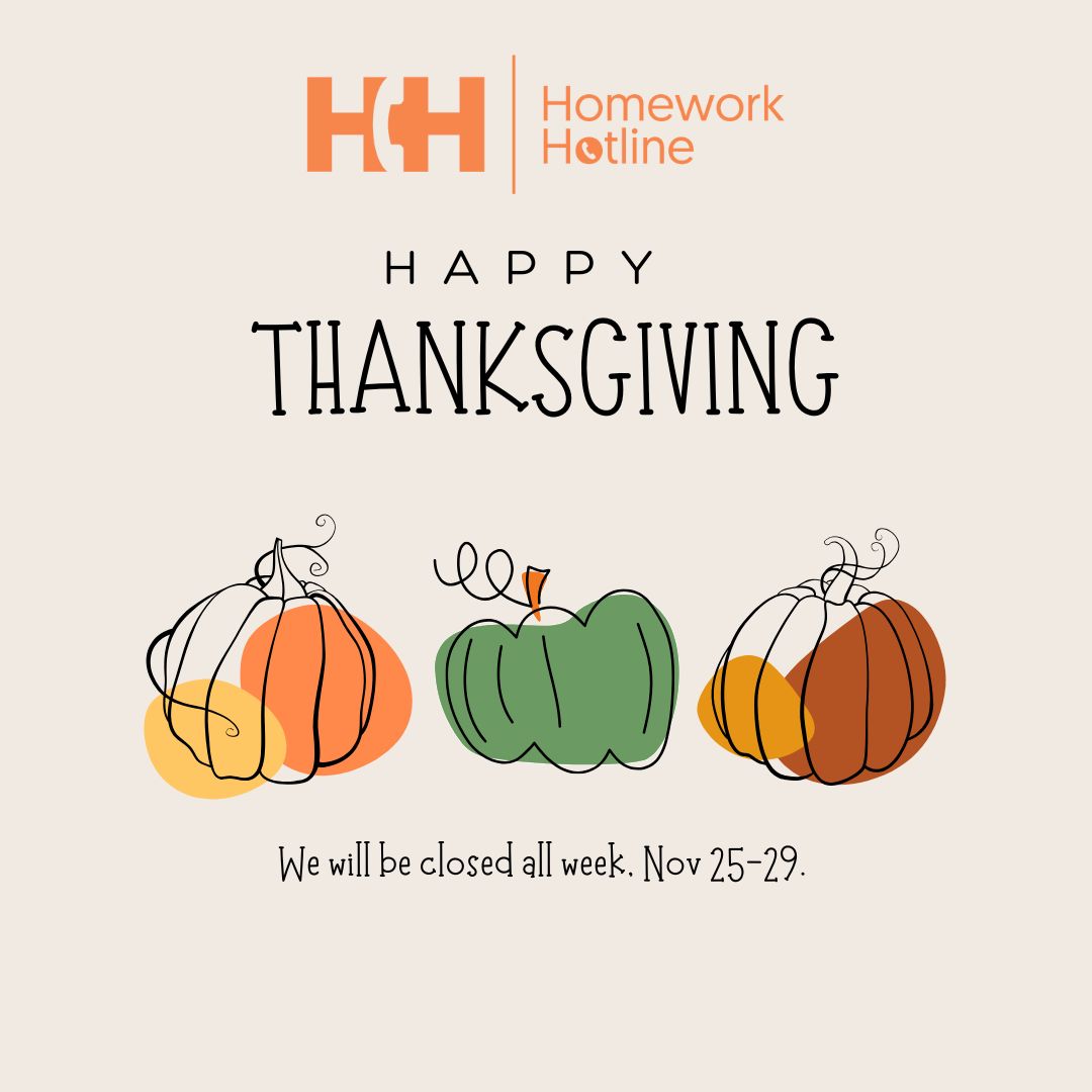 Homework Hotline (@homeworkhelp4tn) on Twitter photo Homework Hotline teachers will be giving thanks the whole week of Thanksgiving. We will be closed November 25-29. Give us a call on Monday December 2.
615.298.6636
<a href="/MetroSchools/">Metro Schools</a> <a href="/MSCSK12/">Memphis-Shelby Co. Schools</a> <a href="/rucoschools/">Rutherford County Schools</a> <a href="/cmcssinfo/">CMCSS</a> Homework Hotline teachers will be giving thanks the whole week of Thanksgiving. We will be closed November 25-29. Give us a call on Monday December 2.
615.298.6636
<a href="/MetroSchools/">Metro Schools</a> <a href="/MSCSK12/">Memphis-Shelby Co. Schools</a> <a href="/rucoschools/">Rutherford County Schools</a> <a href="/cmcssinfo/">CMCSS</a>