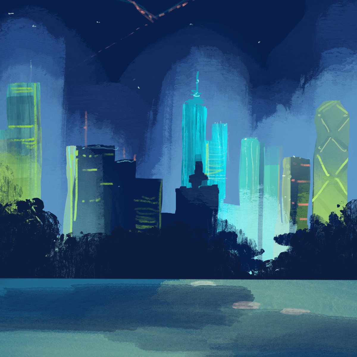 sarahdoesvoices's tweet photo. Cyberpunk paint studies I did recently ^_^ 
#painting #cyberpunk https://t.co/prSU7G90eX