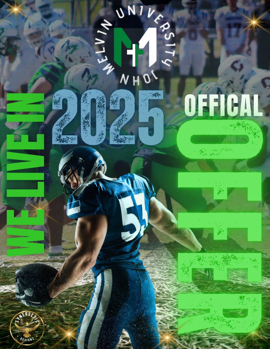 #AGTG I am blessed to receive my first offer from John Melvin University! <a href="/JohnMelvinU/">John_Melvin_University</a> <a href="/InJuco/">Coach Andrus</a> @MillersFball <a href="/Zephani91241287/">Coach Z</a>