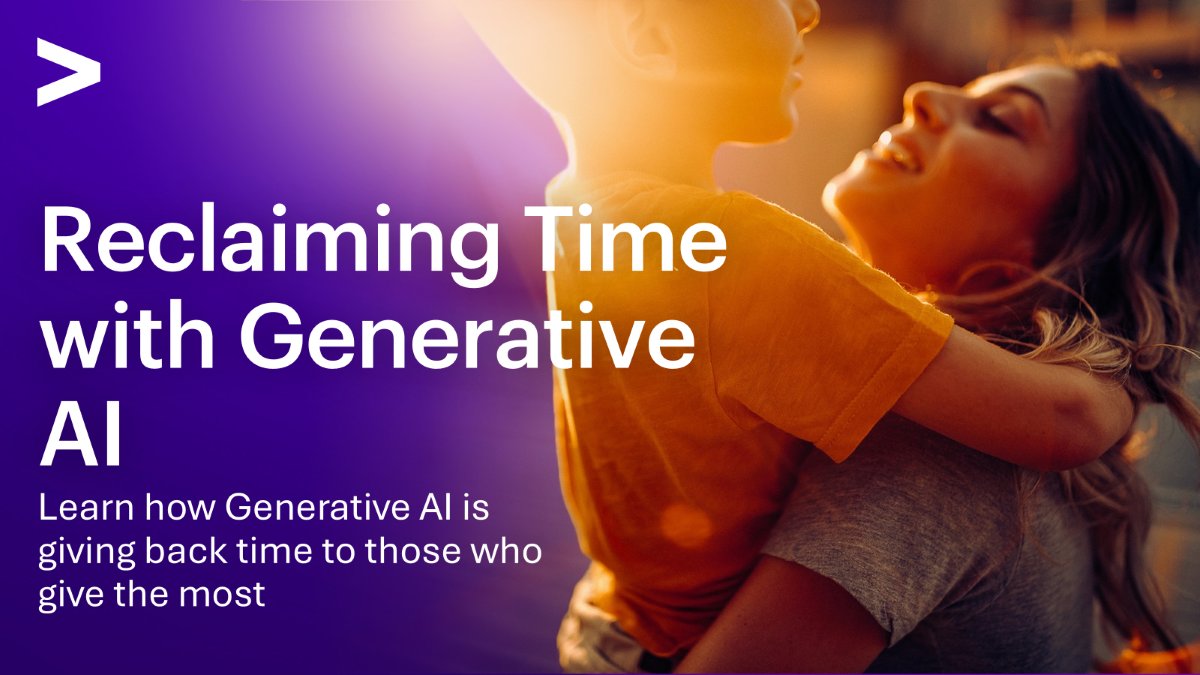PSbecton's tweet photo. #GenAI can transform healthcare by reducing workloads and enabling workers to repurpose time. Tune in to the latest episode of “Health and the Journey to Gen AI” with @Accenture's Molly Tierney and Kaveh Safavi: https://t.co/AZ4pWotioE #Accenture #FutureofHealth #Healthcare https://t.co/8RoxCLoNtN