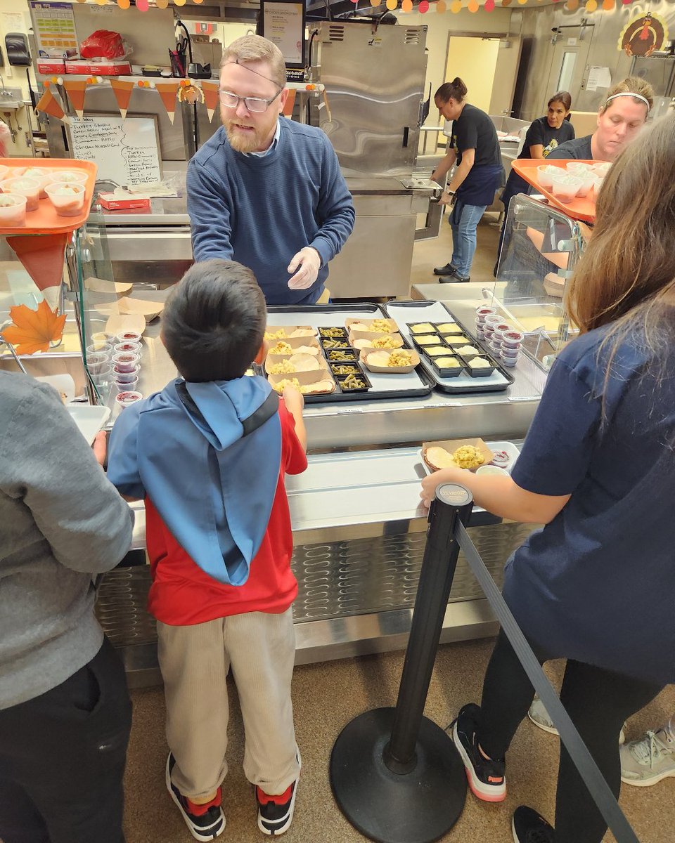 AVM celebrated Vikingsgiving during lunches today with a little help from Principal Normand &amp; Assistant Principal Bowman. We're thankful to be part of the Viking family!