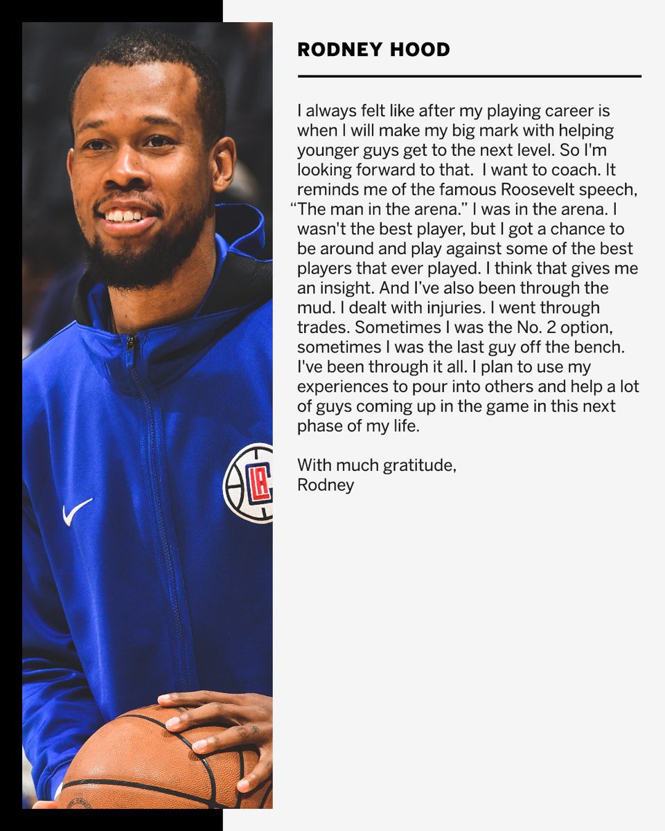 mcten's tweet photo. Rodney Hood told ESPN he is retiring after 8 seasons in the NBA with UTA, CLE, POR, TOR, MIL and LAC. The 6-8 guard/forward made a comeback attempt with the Memphis Hustle in the G League last season before another injury told him it was time. https://t.co/N7Ty7KR1fv