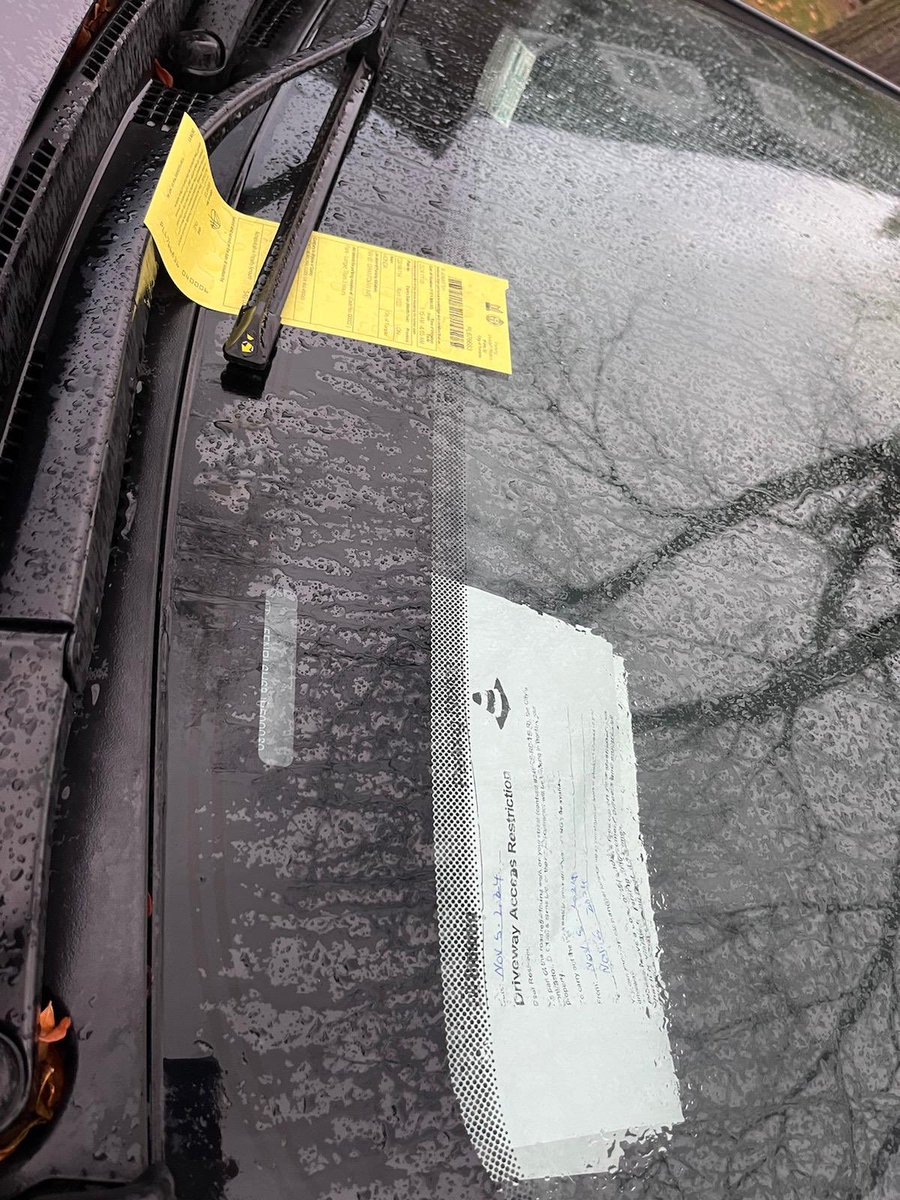 gamarakone's tweet photo. @cityoftoronto Was this necessary?   City tells you to park on the street so that they can repair the walkway and parking fuy wants to gets his quota in. Shame @TPSOperations https://t.co/NKhm4lSWIQ