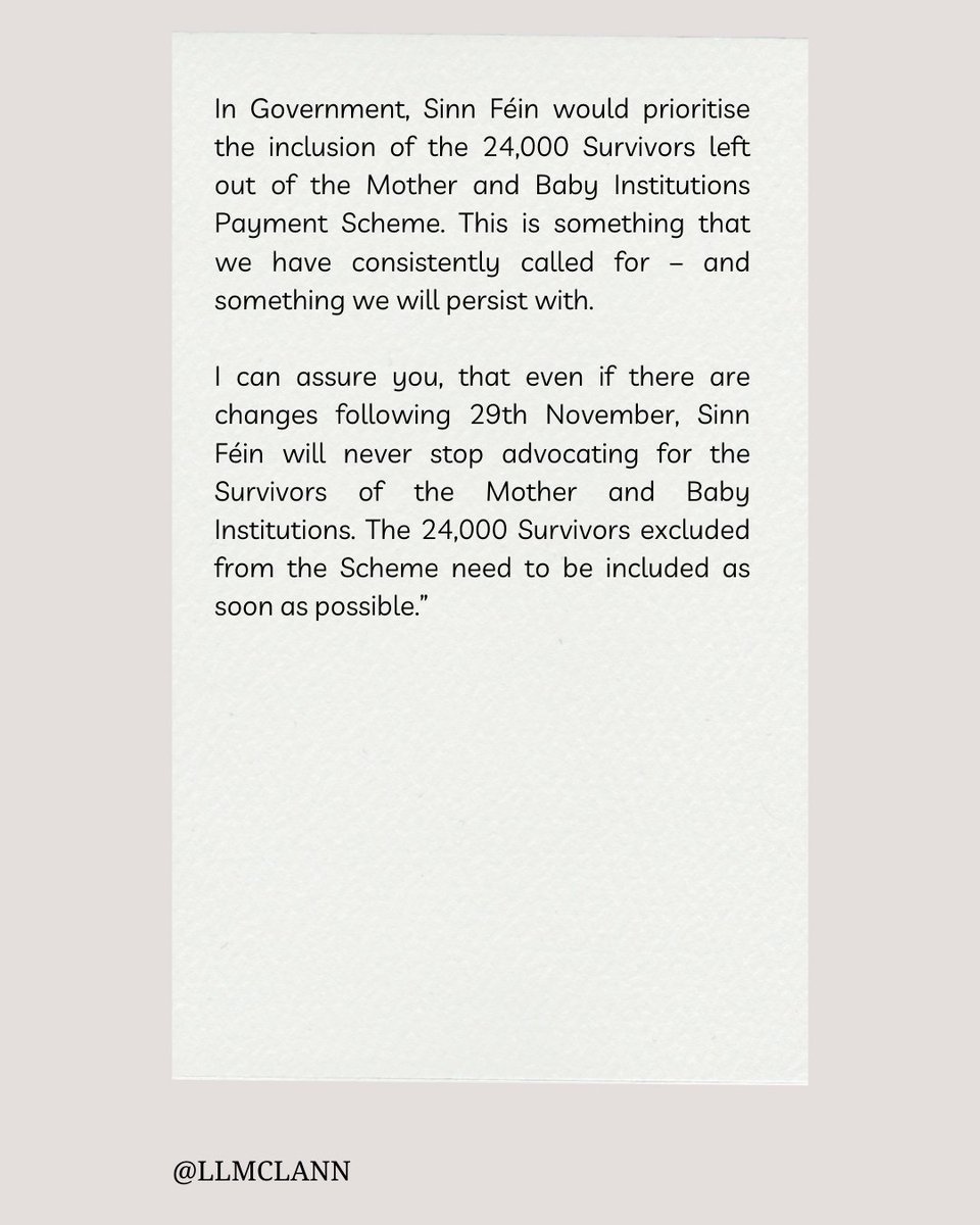 #GE2024 Claire Kerrane's stance on Mother and Baby Institutions Payment Scheme:
2/2