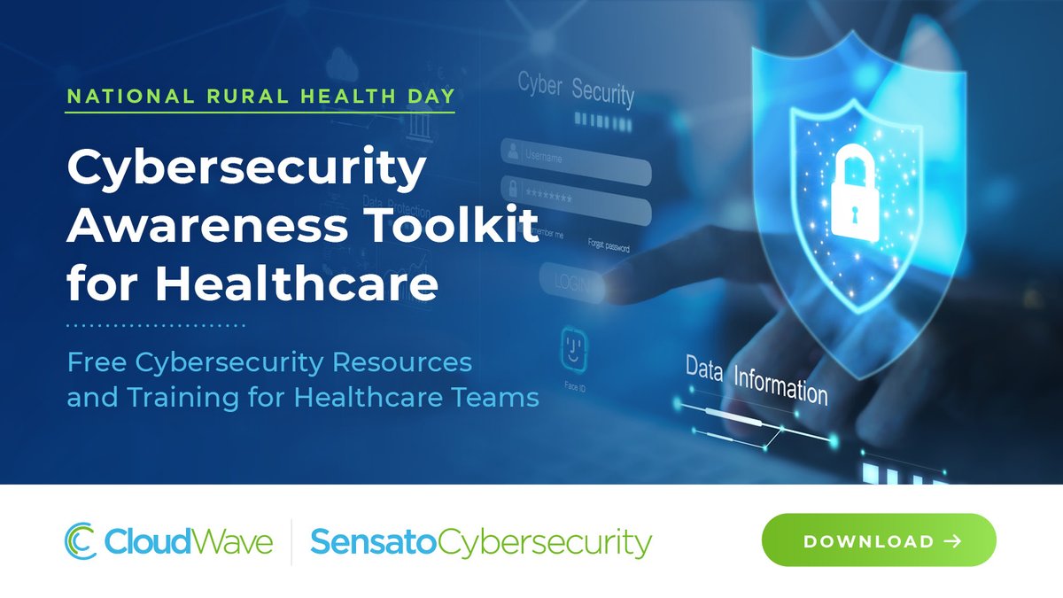 Celebrating #NationalRuralHealthDay. <a href="/GoCloudWave/">CloudWave</a> offers guidance on keeping rural healthcare organizations protected with the #Cybersecurity Awareness Toolkit. Access tools, training videos, and other resources here: bit.ly/4fCcvMV

#PowerofRural