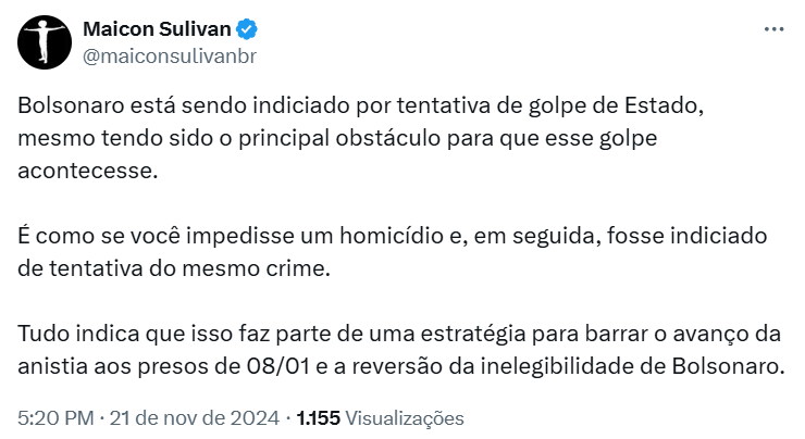 delucca's tweet photo. sabe o que eu acho mais divertido? é notar que a extrema-direita largou a mão dos outros 36 indiciados para tentar salvar Jair. eles não negam mais que havia uma trama golpista e sim que Jair não sabia dela. o plano é salvar o Messias e sacrificar resto dos talebois. https://t.co/wTnjZBHvLr