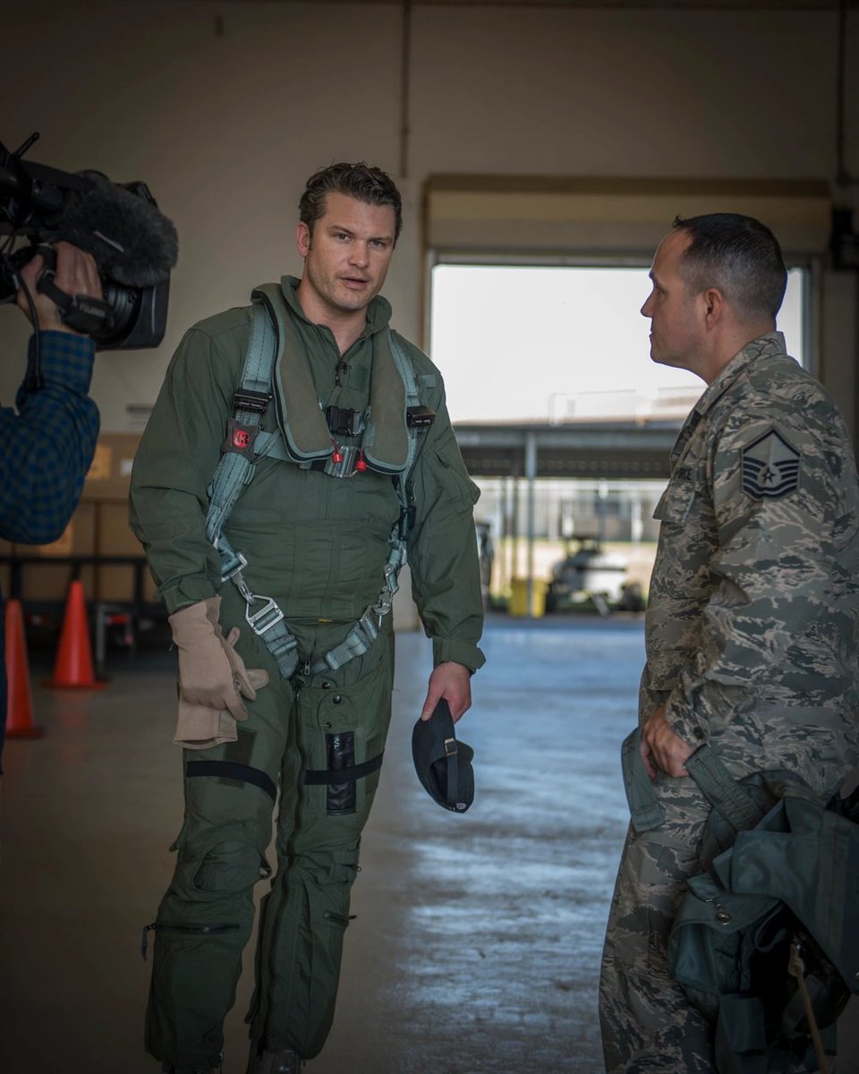 Pete Hegseth, a Fox News Contributor, visits the 138th Fighter Wing, Detachment 1, at Ellington Field, TX, on Feb. 1, 2017. Hegseth met with 138th Operations Group personnel, prior to his incentive ride in an F-16 Fighting Falcon, in order to be fully prepared for the experience of flying in a fighter jet.
(U.S. Air National Guard photo by Tech. Sgt. Drew A. Egnoske)