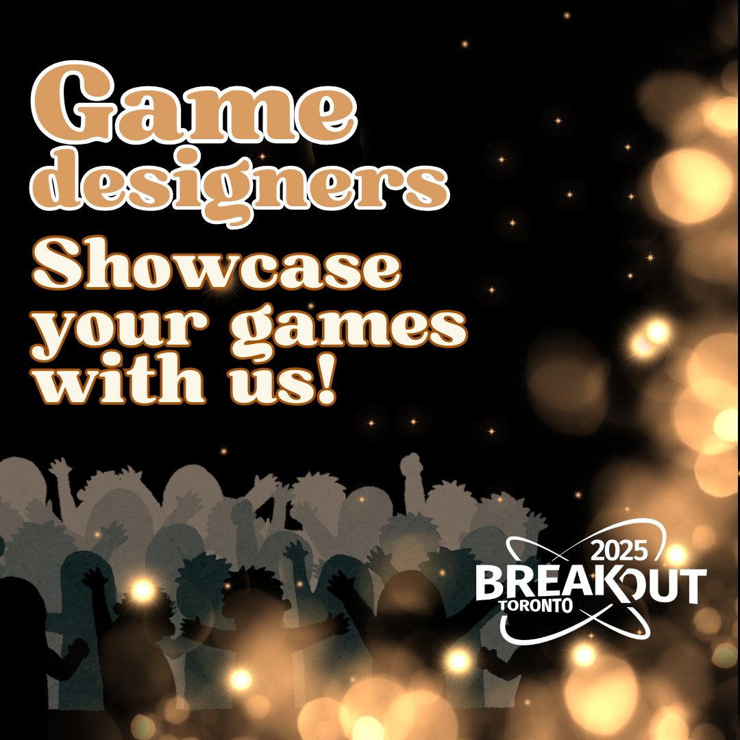 Breakout is always on the lookout for new games and designers to showcase at the con! 

Are you designing something cool? Do you know someone who is? We'd love to hear about it! Introduce yourself through this link:  breakoutcon.com/newguest

Feel free to share, and forward!