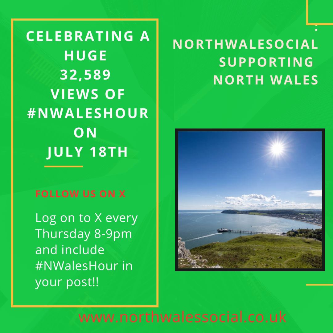 NWalesSocial's tweet photo. #NWalesHour
#viral2024
#recordsmashed ππ€©πΎπ
#NorthWales
One hours viewing of over 32,500 back in July of this year still remains the most viewed hour for #NWalesHour of 2024.
Incredible stat π€©β
https://t.co/ZaLIHEse2H